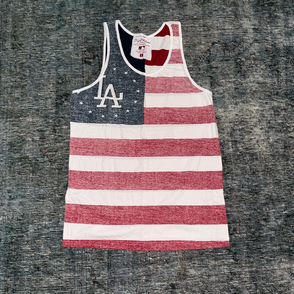 LA American Flag Tank Top MLB Officially Licensed Product ✨Brand New✨